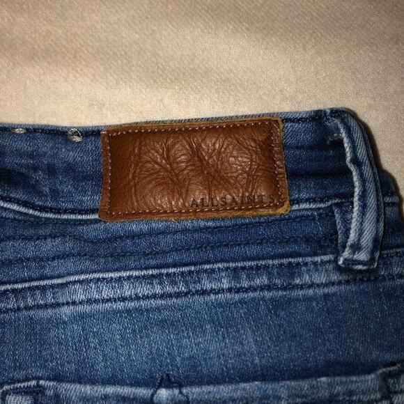 HP🎉ALL SAINTS BIKER CROPPED SKINNY JEANS 26 - Picture 7 of 7